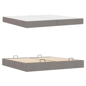 Bettgestell mit Matratze Taupe Stoff