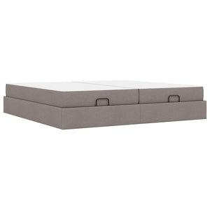 Bettgestell mit Matratze Taupe Stoff