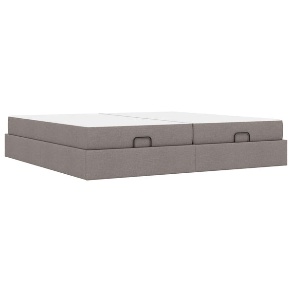 Bettgestell mit Matratze Taupe Stoff