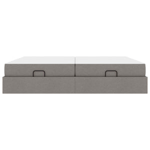 Bettgestell mit Matratze Taupe Stoff