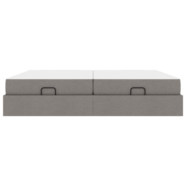 Bettgestell mit Matratze Taupe Stoff
