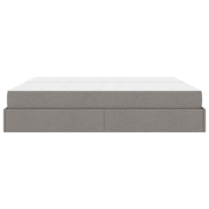 Bettgestell mit Matratze Taupe Stoff