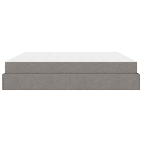 Bettgestell mit Matratze Taupe Stoff
