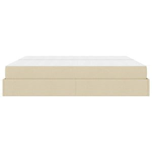 Bettgestell mit Matratze Creme Stoff
