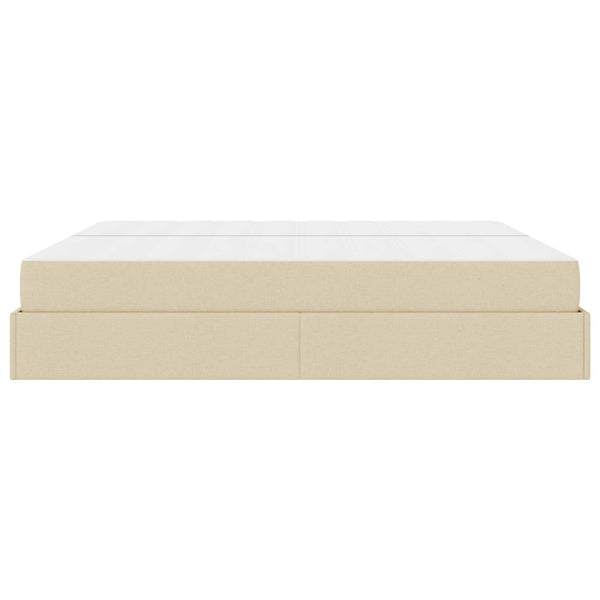 Bettgestell mit Matratze Creme Stoff