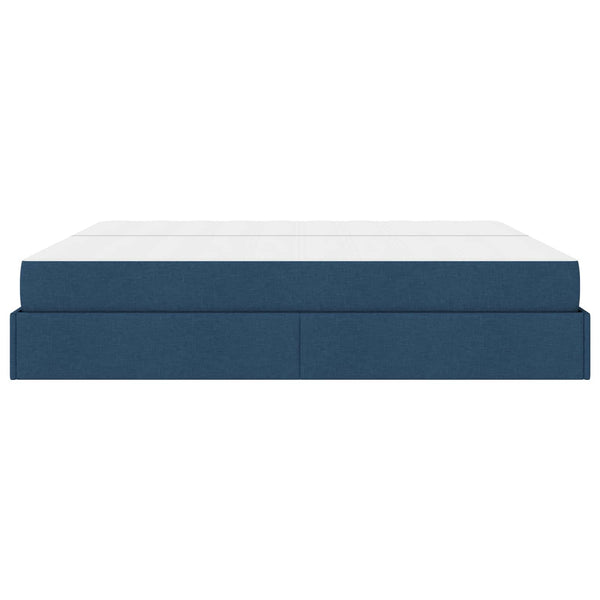 Bettgestell mit Matratze Blau Stoff 2-tlg
