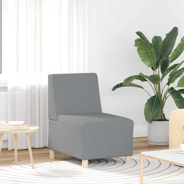 Modulares armfreies Sofa, hellgrau, 2er-Set
