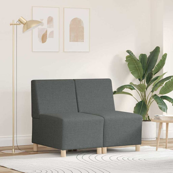 Modulares Sofa ohne Armlehne, Dunkelgrau, 2er-Set