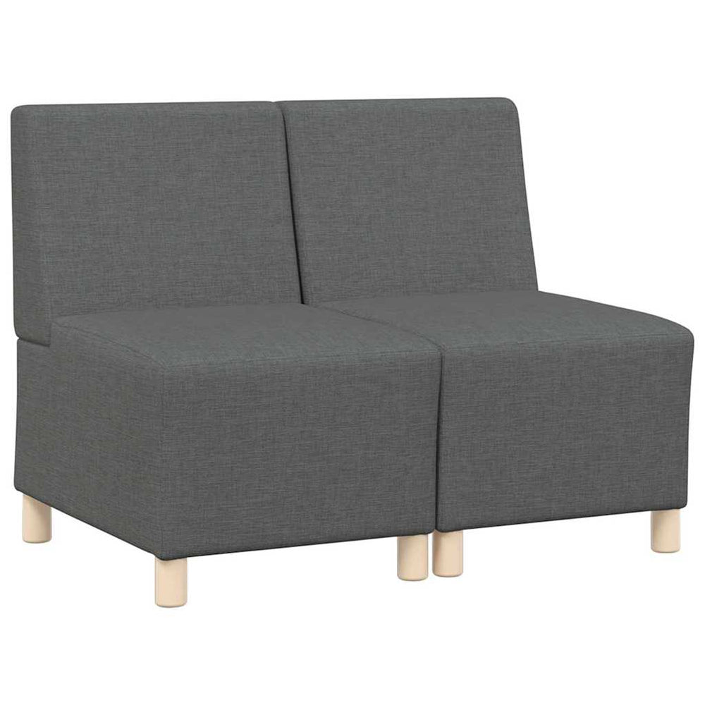 Modulares Sofa ohne Armlehne, Dunkelgrau, 2er-Set