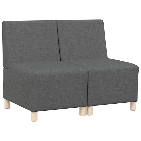 Modulares Sofa ohne Armlehne, Dunkelgrau, 2er-Set