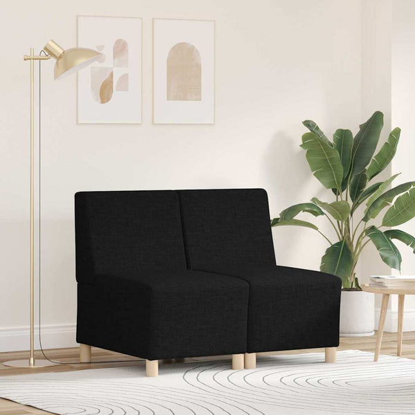 Modulares armfreies Sofa, 2-teilig, Schwarz