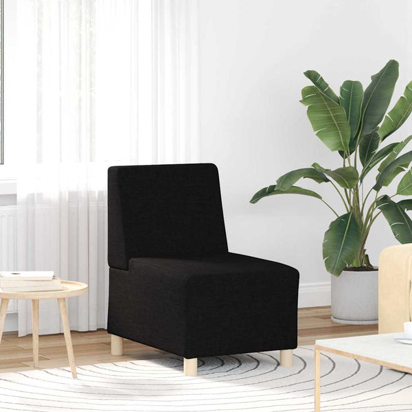 Modulares armfreies Sofa, 2-teilig, Schwarz