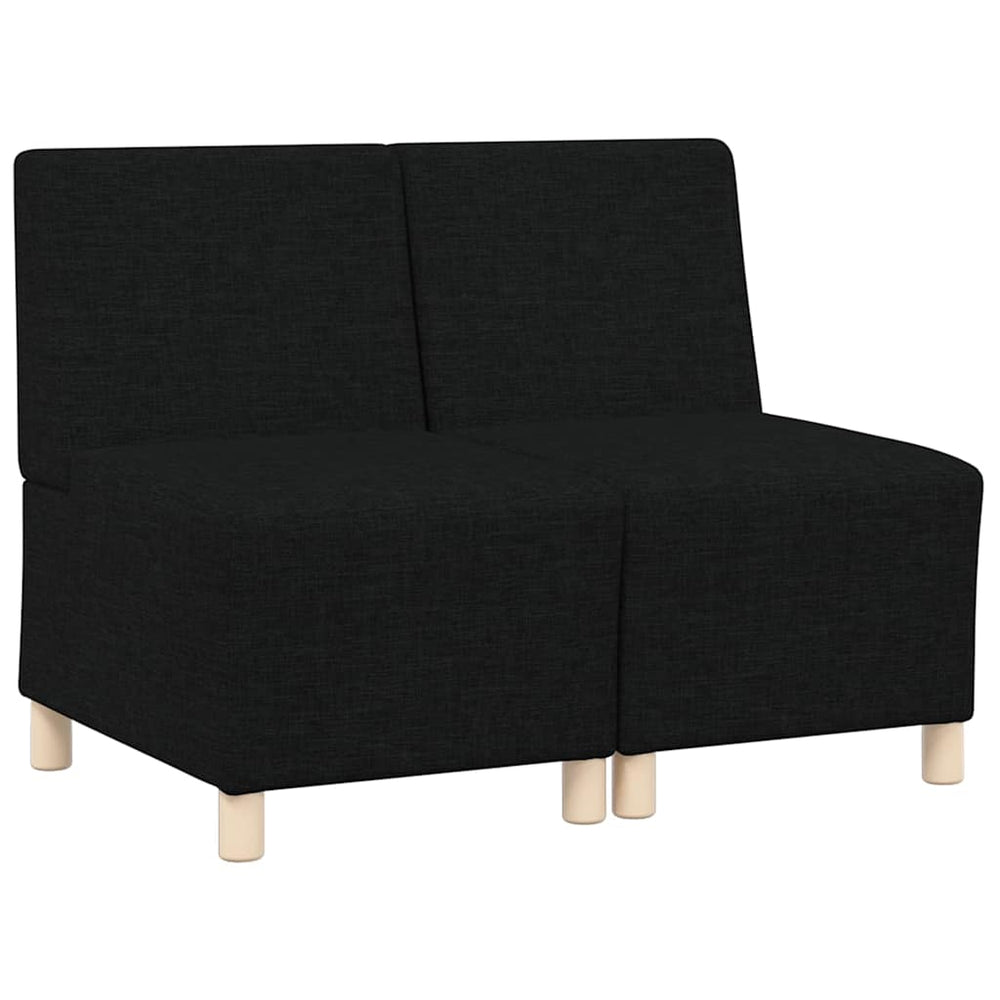 Modulares armfreies Sofa, 2-teilig, Schwarz