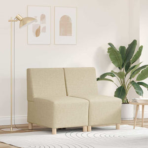 Modulares armloses Sofa, 2er-Set, Creme