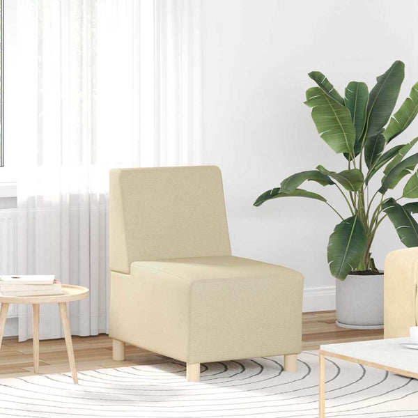 Modulares armloses Sofa, 2er-Set, Creme