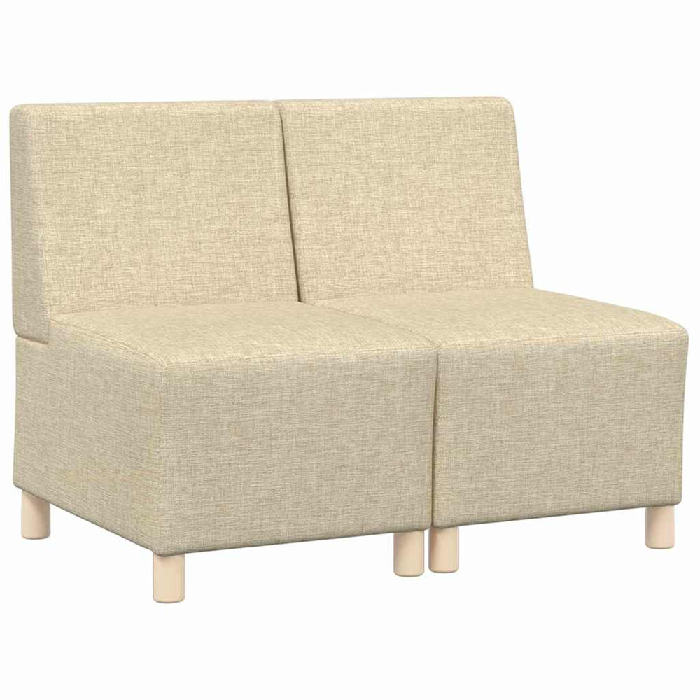 Modulares armloses Sofa, 2er-Set, Creme