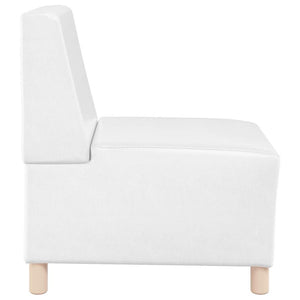 Modulares armfreies Sofa, 2-teilig, Weiß Kunstleder