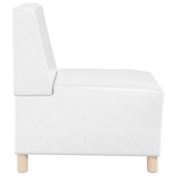 Modulares armfreies Sofa, 2-teilig, Weiß Kunstleder