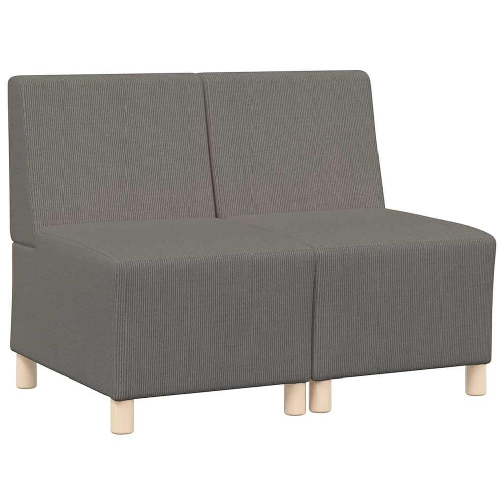 Modulares Armloses Sofa, 2er Set, Hellgrau