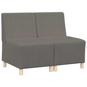 Modulares Armloses Sofa, 2er Set, Hellgrau