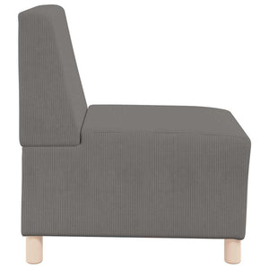 Modulares Armloses Sofa, 2er Set, Hellgrau