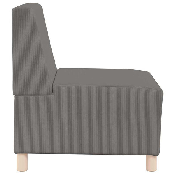 Modulares Armloses Sofa, 2er Set, Hellgrau