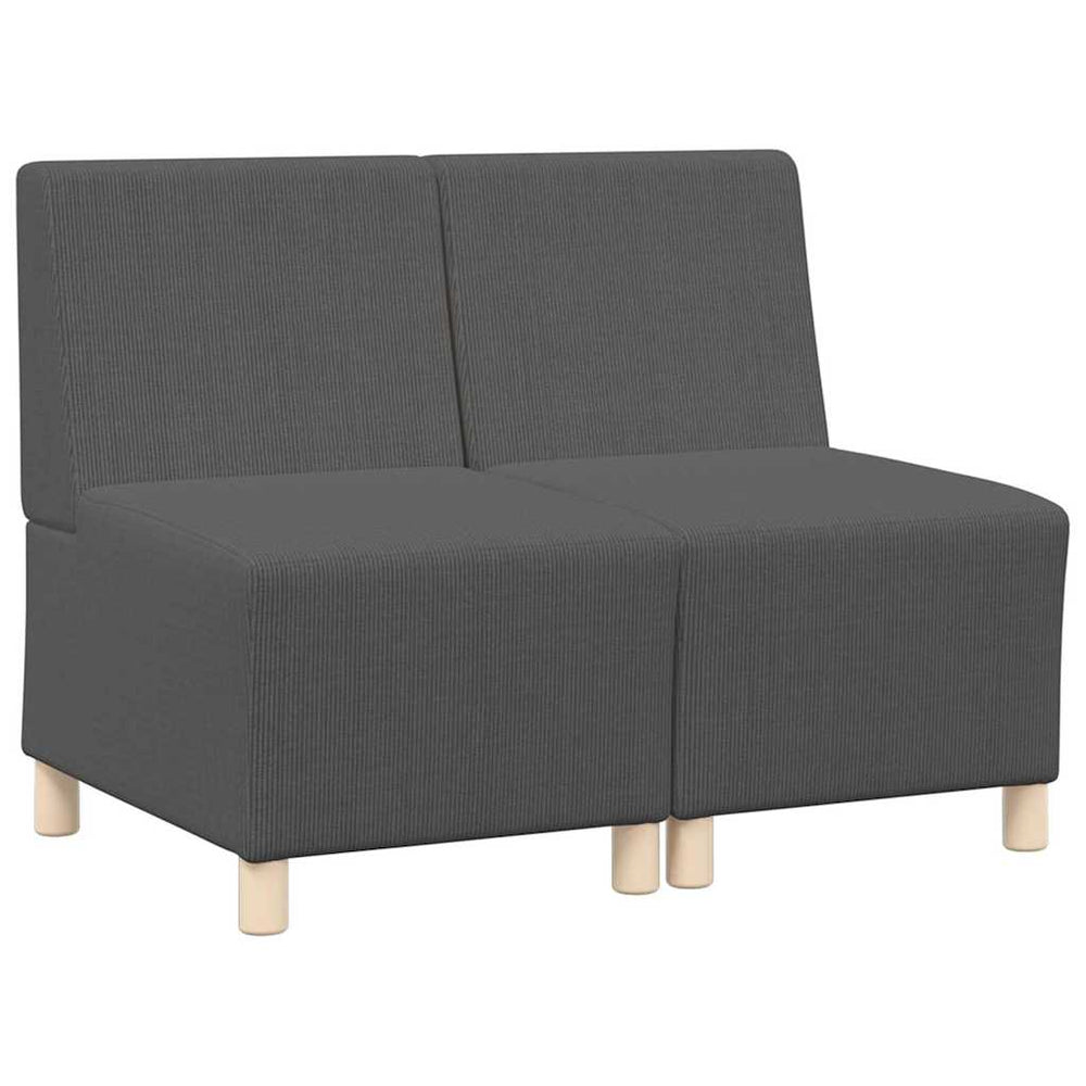 Modulares armloses Sofa, 2er-Set, Dunkelgrau