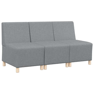 Modulares armfreies Sofa, hellgrau, 3-teilig
