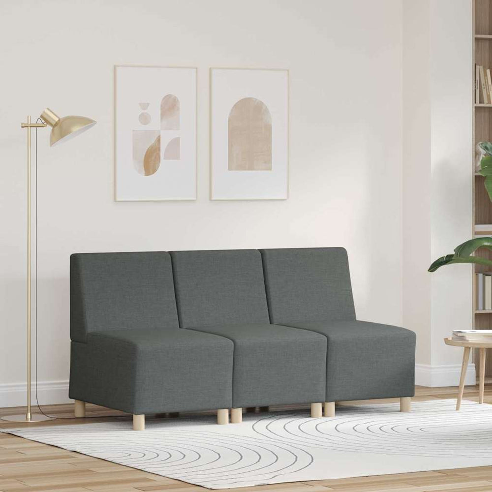 Modulares Sofa ohne Armlehne, 3-teilig, Dunkelgrau