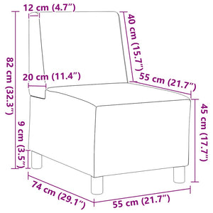 Modulares Sofa ohne Armlehne, 3-teilig, Dunkelgrau