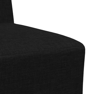 Modulares armloses Sofa, 3-teilig, Schwarz