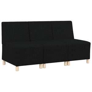 Modulares armloses Sofa, 3-teilig, Schwarz