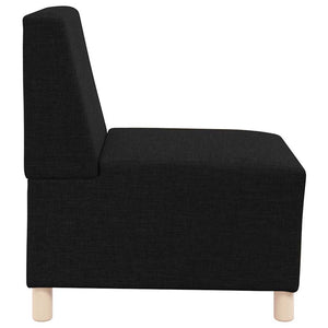 Modulares armloses Sofa, 3-teilig, Schwarz