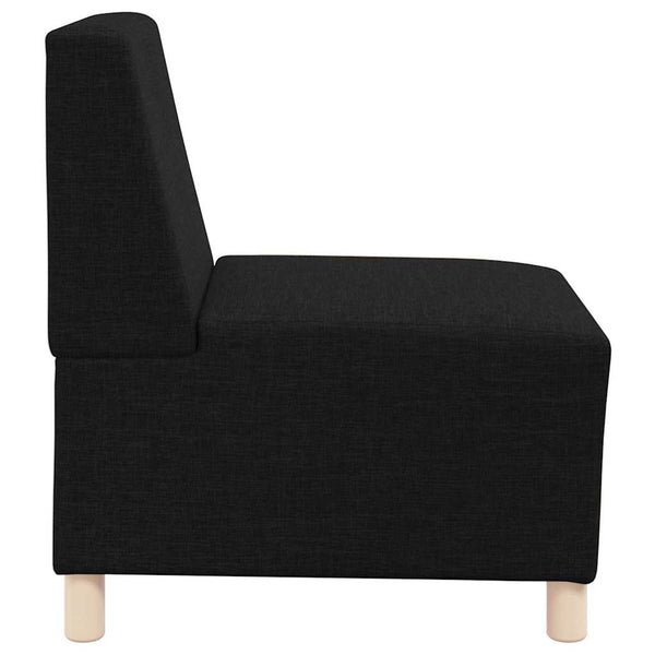 Modulares armloses Sofa, 3-teilig, Schwarz