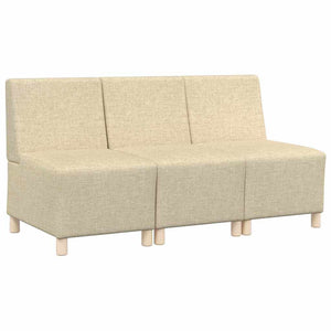 Modulares, armloses Sofa, 3-teilig, Creme