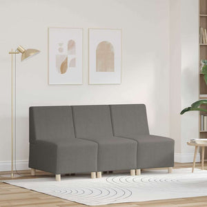 vidaXL Canapé modulaire sans accoudoirs 3 pcs Gris clair 55 x 74 x 82 cm