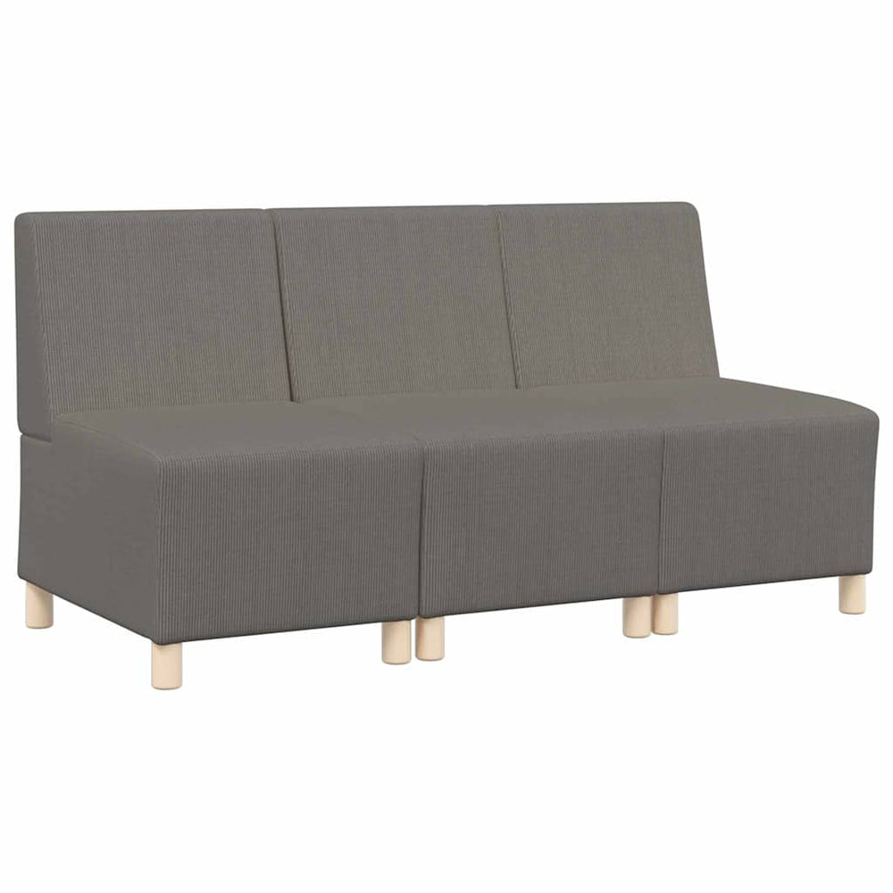 Modulares Sofa ohne Armlehne, Hellgrau, 3-teilig