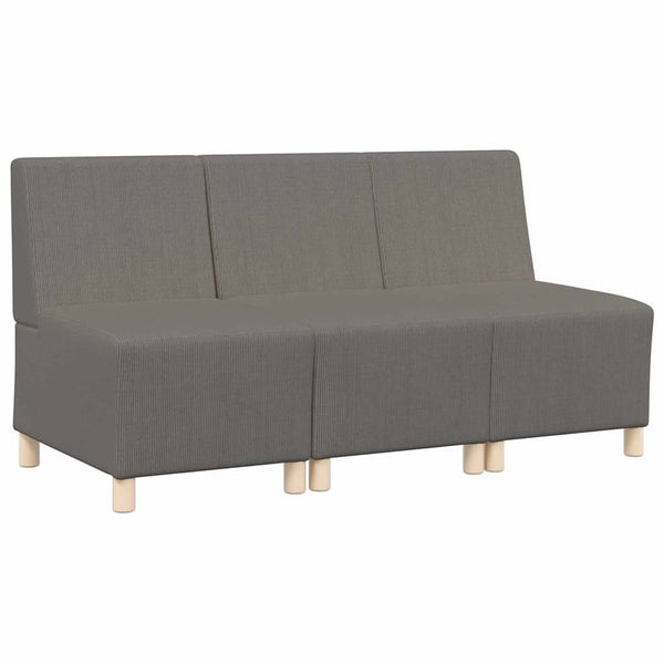 vidaXL Canapé modulaire sans accoudoirs 3 pcs Gris clair 55 x 74 x 82 cm