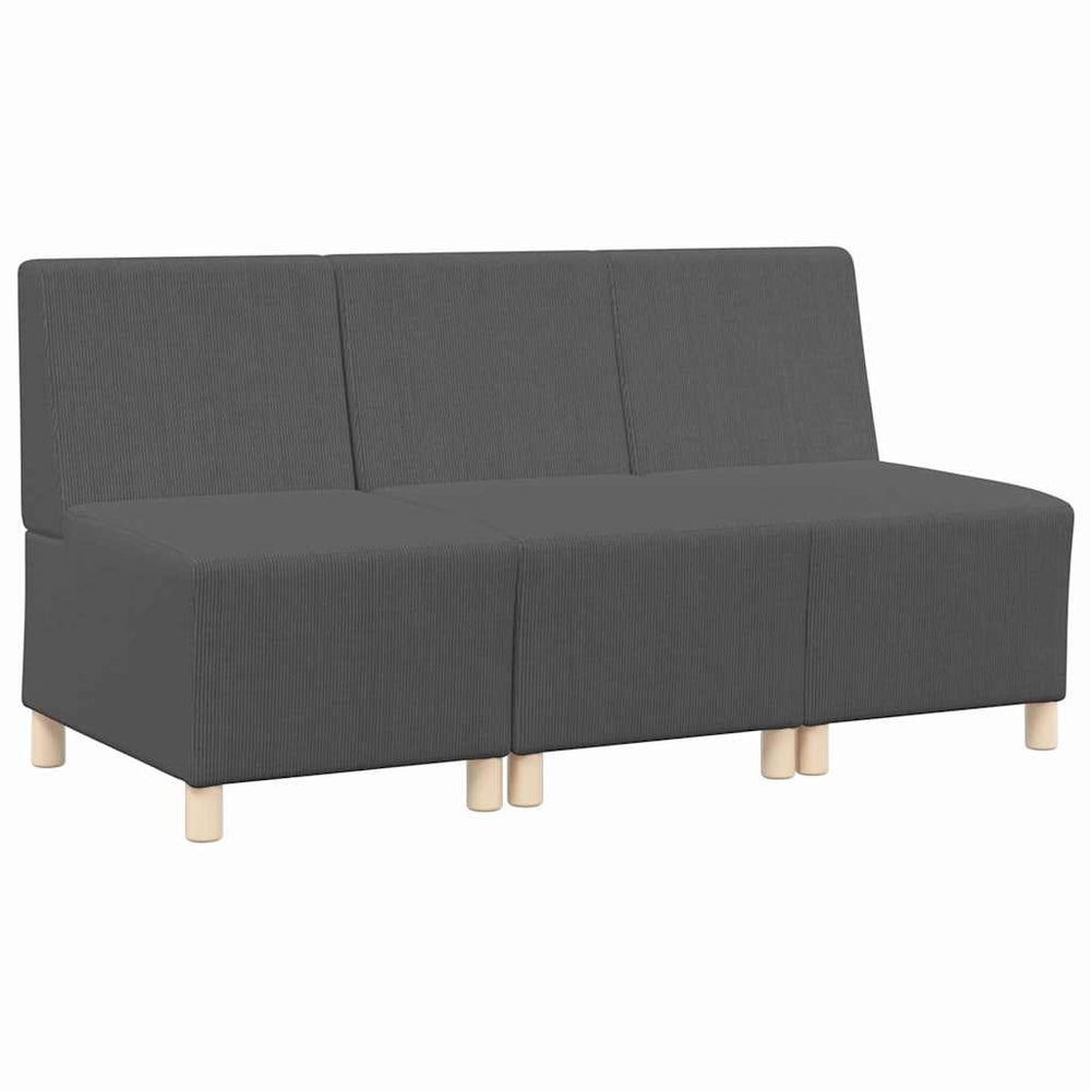 Modulares armloses Sofa, 3-teilig, Dunkelgrau