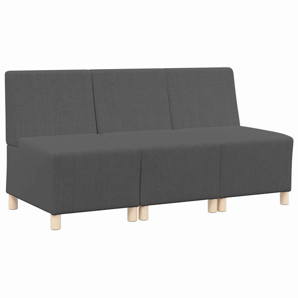Modulares armloses Sofa, 3-teilig, Dunkelgrau