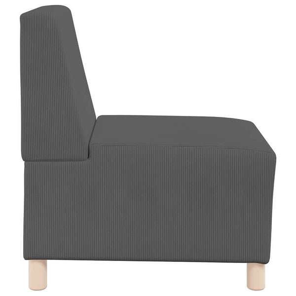 Modulares armloses Sofa, 3-teilig, Dunkelgrau