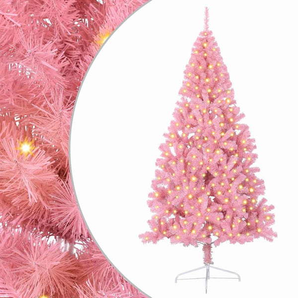 Rosa Weihnachtsbaum Künstlich Vorbeleuchtet 210cm