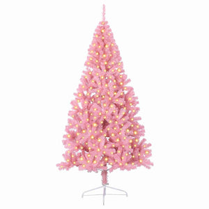 Rosa Weihnachtsbaum Künstlich Vorbeleuchtet 210cm