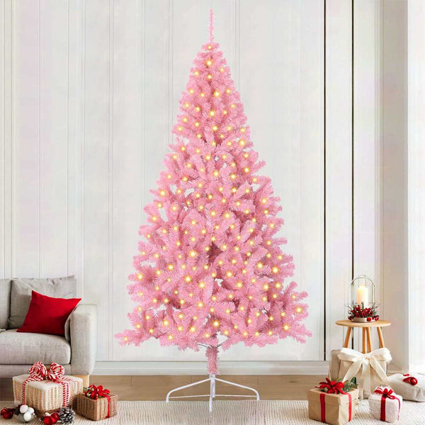 Rosa Künstlicher Weihnachtsbaum Vorbeleuchtet 240cm