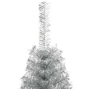 vidaXL Sapin de Noël artificiel pré-éclairé Argent 180 cm PET