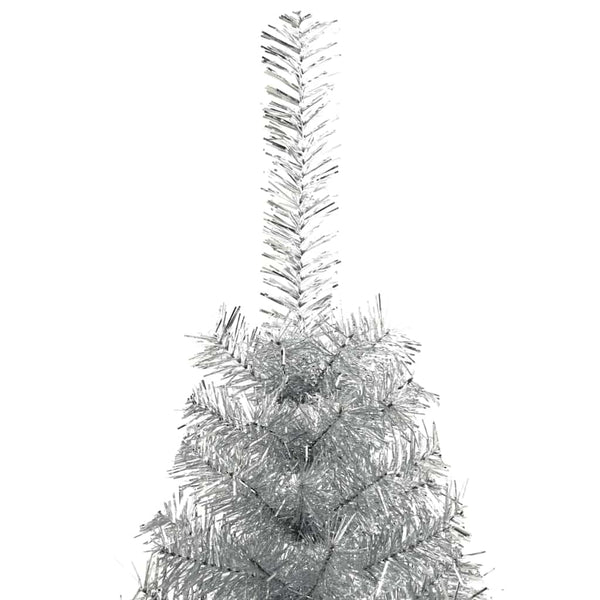 vidaXL Sapin de Noël artificiel pré-éclairé Argent 180 cm PET