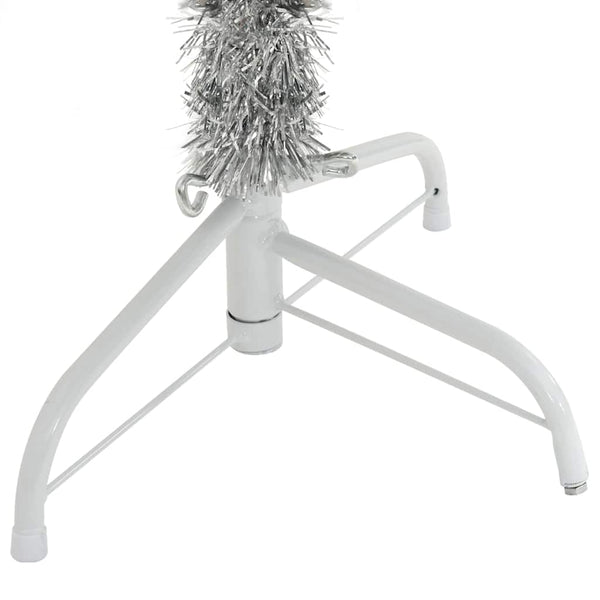 vidaXL Sapin de Noël artificiel pré-éclairé Argent 180 cm PET
