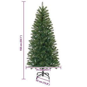 vidaXL Sapin de Noël artificiel avec 150 LED Vert 150 cm PE et PVC