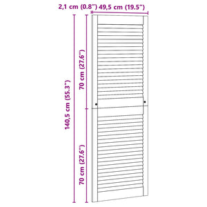 Schranktür 2er Set Kiefer Natur 49,5x140,5 cm