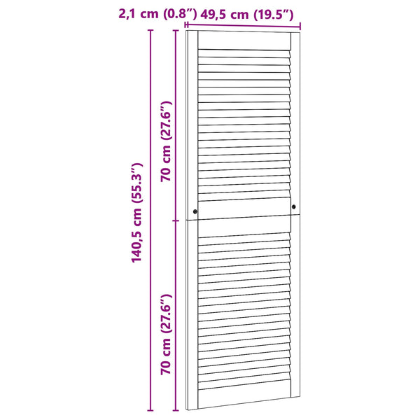 Schranktür 2er Set Kiefer Natur 49,5x140,5 cm